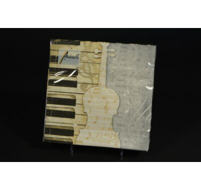 Zongora hangjegy violin kulcs zenei parti papírszalvéta 33x33cm  20db