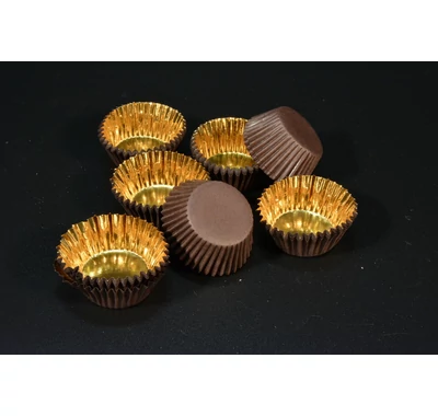 Bonbon kapszli kivül barna belül arany 30x17,5 mm