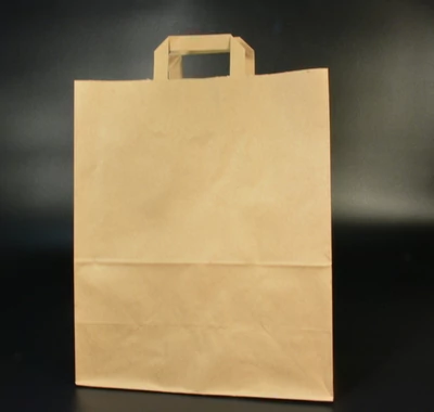 Szalagfüles papírtáska 32x39x16 cm barna