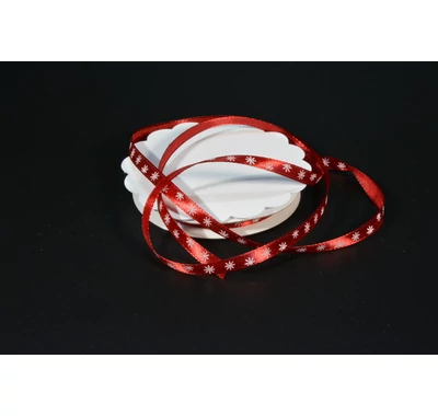 hópelyhes karácsonyi szalag bordó