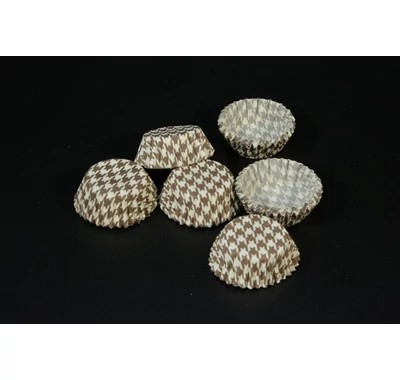 Bonbon kapszli barna kockás 30x17,5 mm