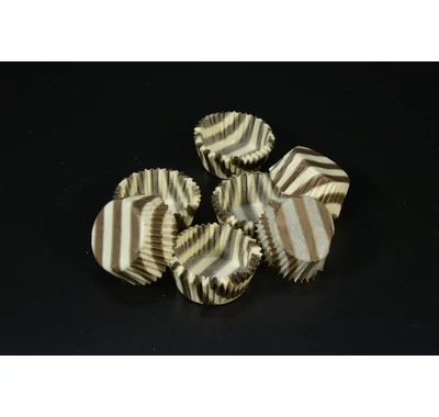 Bonbon kapszli barna csíkos 30x17,5 mm