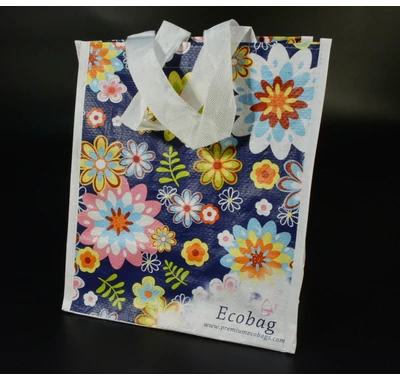 oko bevásárló táska  színes vegyes virágokkal 24x17x17 cm