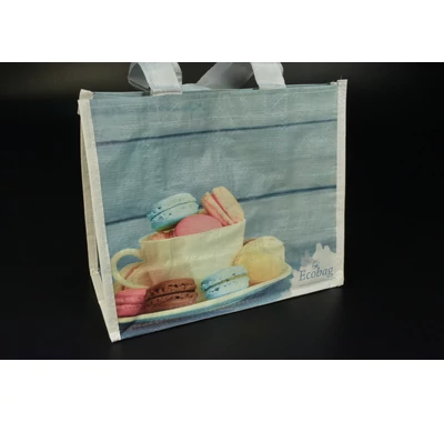 Bevásárló táska Macaron mintás okotáska 28x24x14 cm