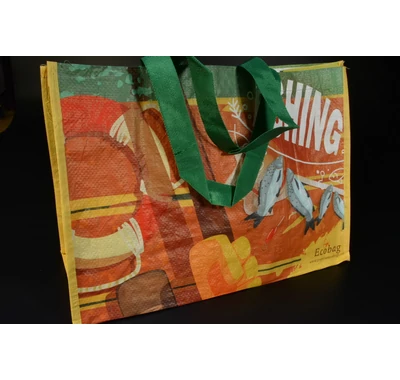 Bevásárló táska Horgász mintás ökotáska 42x29x18 cm