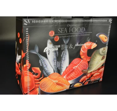 Bevásárló táska ökotáska  halakkal rákokkal 38x30x18  cm