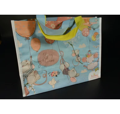 Bevásárló táska ökotáska  vidám tavasz 39x29x17 cm