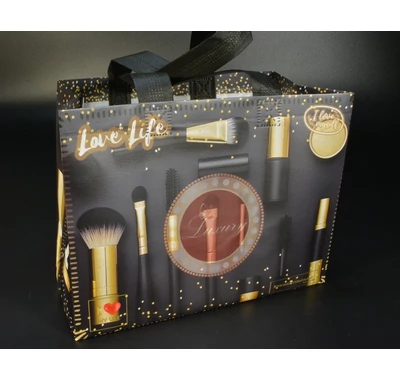 Bevásárló táska Luxury  Life  fekete arany elegáns női bevásárló táska 30x24x14 cm 