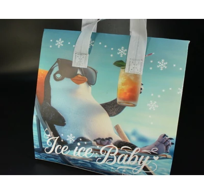 Ökotáska Thermo hütő bevásárló táska  pigvin jegesmedve 32x33x20