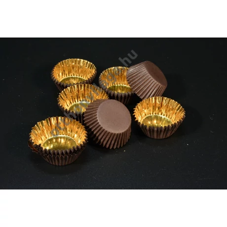 Bonbon kapszli kivül barna belül arany 30x17,5 mm