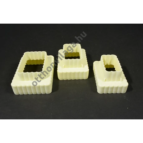 Hullámos téglalap süteménykiszúró trió 6 méret 