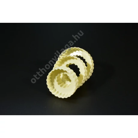 Hullámos linzerkiszúró készlet 3 db  kör alakú sütemény kiszúró