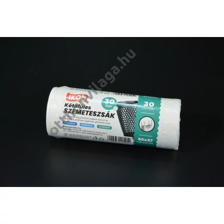 Kötőfüles szemeteszsák 30l 50x57 cm 30 db