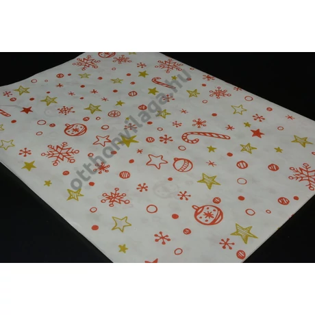 Cukrászati finom csomagolópapír 60x80 cm  karácsonyi mintával