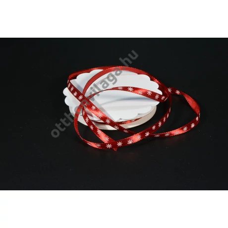 hópelyhes karácsonyi szalag bordó