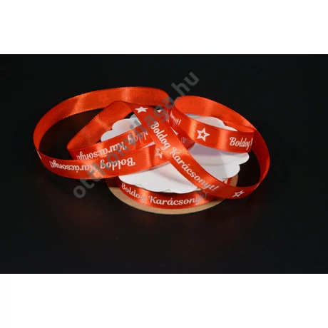 Boldog karácsonyt feliratos szatén szalag