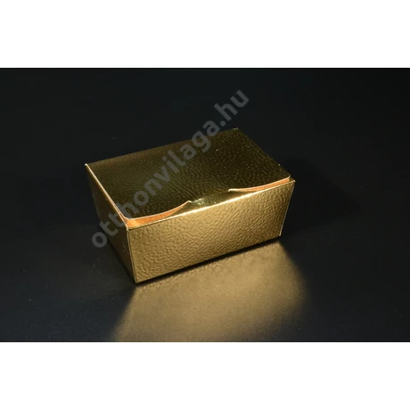 Kis papír ajándékdoboz arany trapéz doboz 11x7x4,5 cm