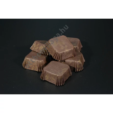 csokoládé bonbon kapszli papír barna arany 39x39 mm négyzetes