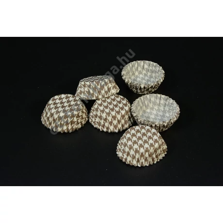 Bonbon kapszli barna kockás 30x17,5 mm