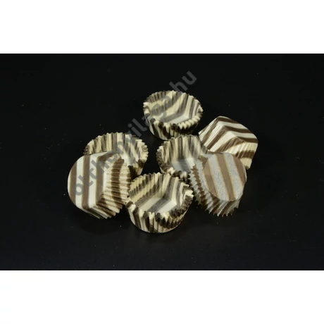Bonbon kapszli barna csíkos 30x17,5 mm