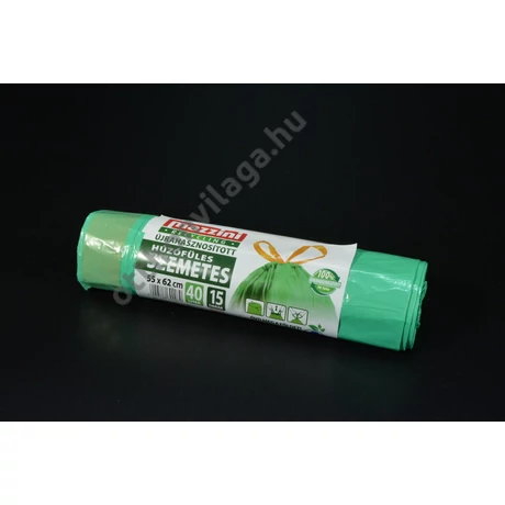 Húzófüles szemetes zsák 40l 55x62cm 15db Mazzini