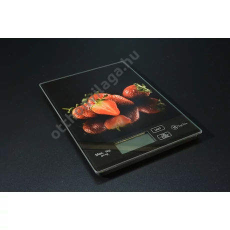 Digitális konyhai mérleg eper  mintával 5 kg méréshatárig