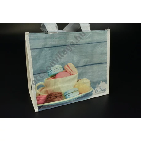 Bevásárló táska Macaron mintás okotáska 28x24x14 cm