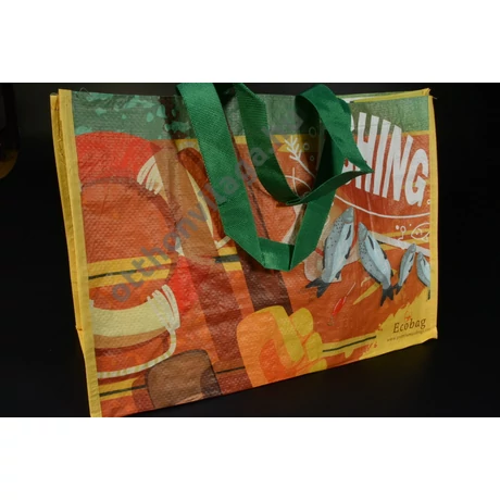 Bevásárló táska Horgász mintás ökotáska 42x29x18 cm