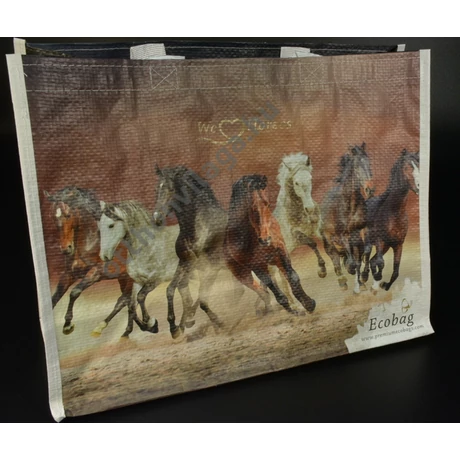 Bevásárló táska ökotáska  lovakkal 38x30x17 cm