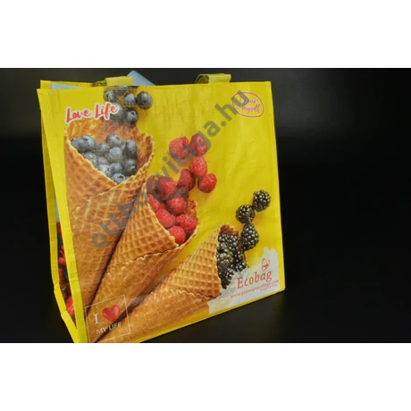 Bevásárló táska Öko táska fagyi mintás 30x30x18  cm dupla füles